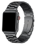 Maxwell Silver Black Stainless Steel Universal Apple Watch® Band by Posh Tech