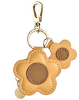 Petal Detail and Texture Close-Up of Flower Leather AirTag® Charm by Posh Tech