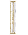 Gold Beaded Stretch Apple Watch® Band Lay Flat Close Up