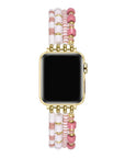 Colorful Beaded Stretch Apple Watch® Band Close-Up on Wrist by Posh Tech