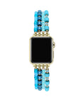 Colorful Beaded Stretch Apple Watch® Band Close-Up on Wrist by Posh Tech