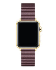 Dakota Magnetic Cherry Lacquer Leather Band for Apple Watch® by Posh Tech