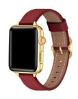 Carmen Cranberry Skinny Leather Apple Watch® Band by Posh Tech