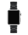 Black Sporty Apple Watch® Band with Metal Accents on Wrist by Posh Tech