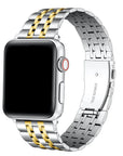 Rainey Gold and Silver Two-Tone Stainless Steel Link Apple Watch® Band by Posh Tech