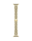 Wide Gold Metal Apple Watch® Band Close-Up of Brushed Links