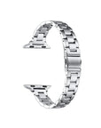 Sloan Skinny Silver Stainless Steel Apple Watch® Band Close-Up of Polished Links