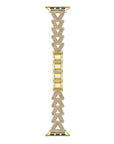 Valentina Gold Rhinestone Metal Band for Apple Watch® Laid Flat Close Up