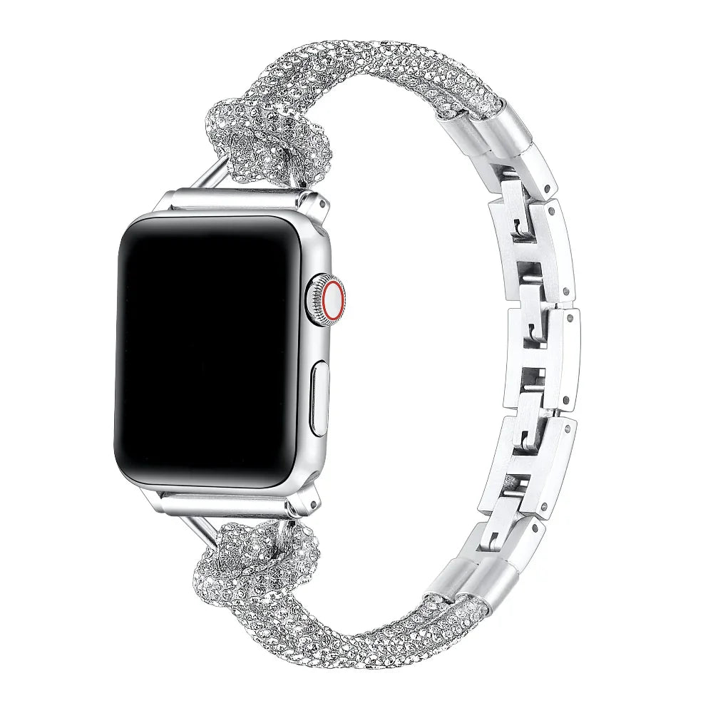 Serena Silver Rhinestone Tennis Bracelet Apple Watch® Band by Posh Tech 