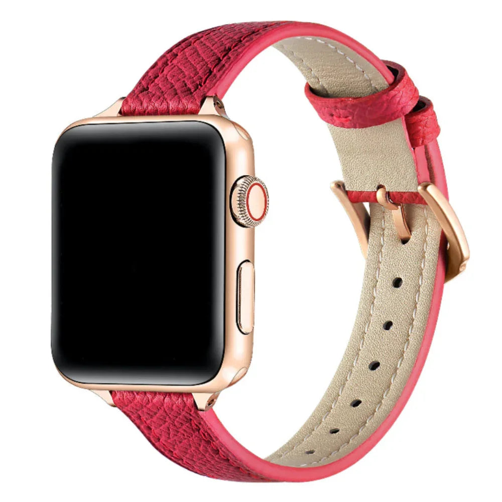 Cleo Hot Pink Skinny Leather Apple Watch® Band by Posh Tech 