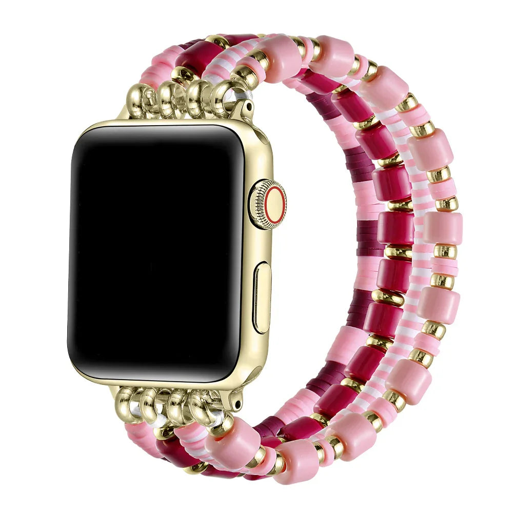 Emily Pink Beaded Band for Apple Watch® Band by Posh Tech