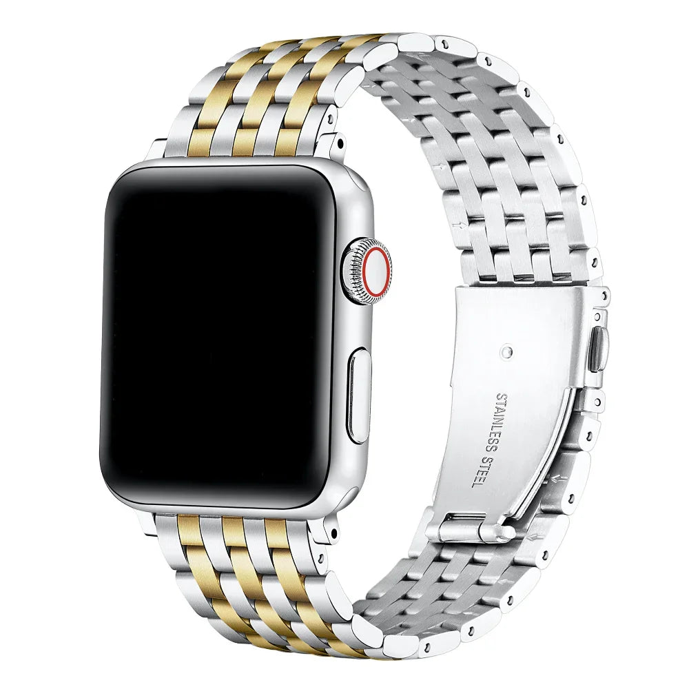 Remy Silver and Gold Two-Tone Stainless Steel Apple Watch® Band by Posh Tech 