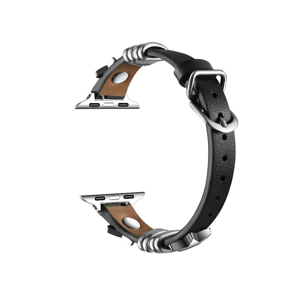 Austin Star Leather Band for Apple Watch® Buckle Closure 