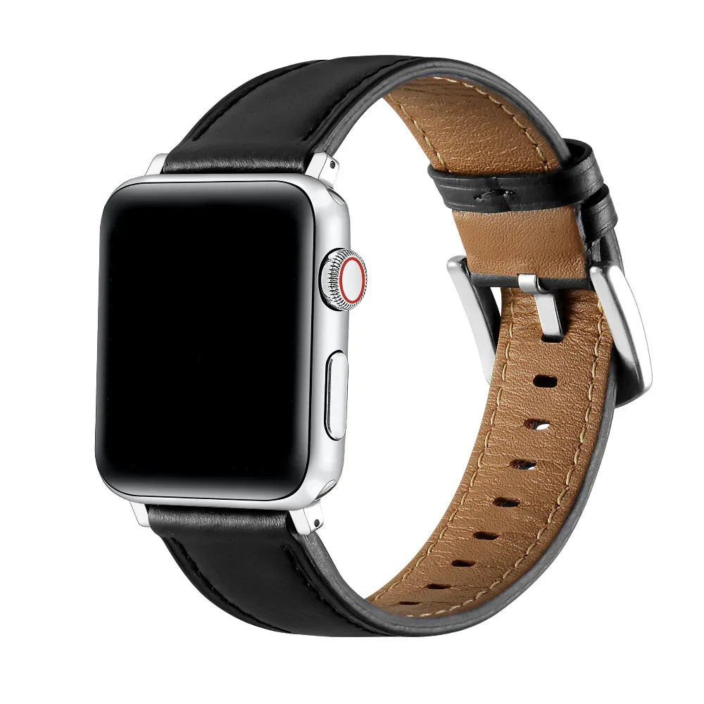 Drake Black Leather Band for Apple Watch® by Posh Tech