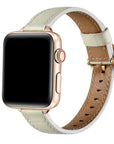 Carmen Cream Croc-Embossed Leather Apple Watch® Band by Posh Tech 
