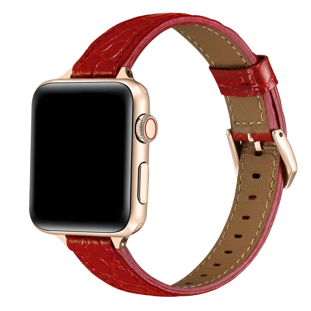Cleo Skinny Red Croc Leather Band for Apple Watch® for Posh Tech
