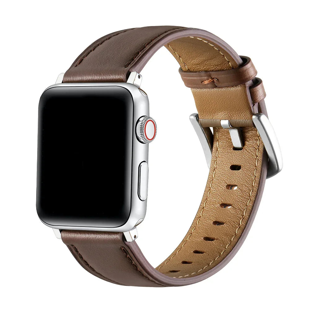 Drake Chocolate Leather Band for Apple Watch® by Posh Tech