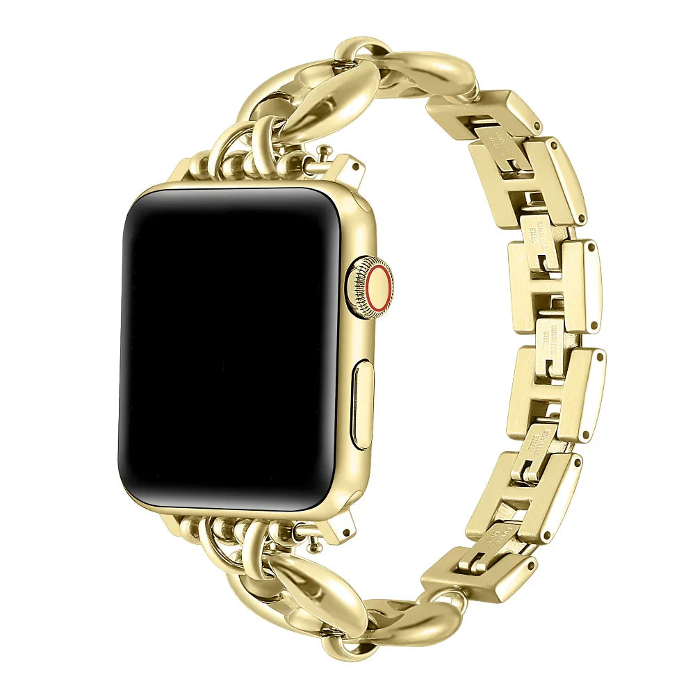 Poppy Gold Link Stainless Steel Apple Watch® Band by Posh Tech 