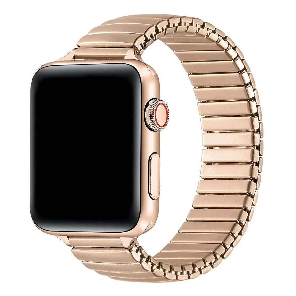 Slink Skinny Elastic Rose Gold Stainless-Steel Band for Apple Watch® by Posh Tech