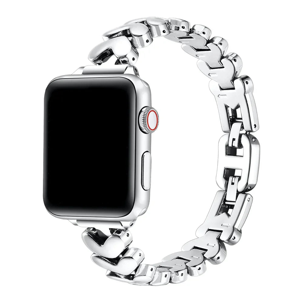 Archer Silver Heart Stainless Steel Apple Watch® Band by Posh Tech 