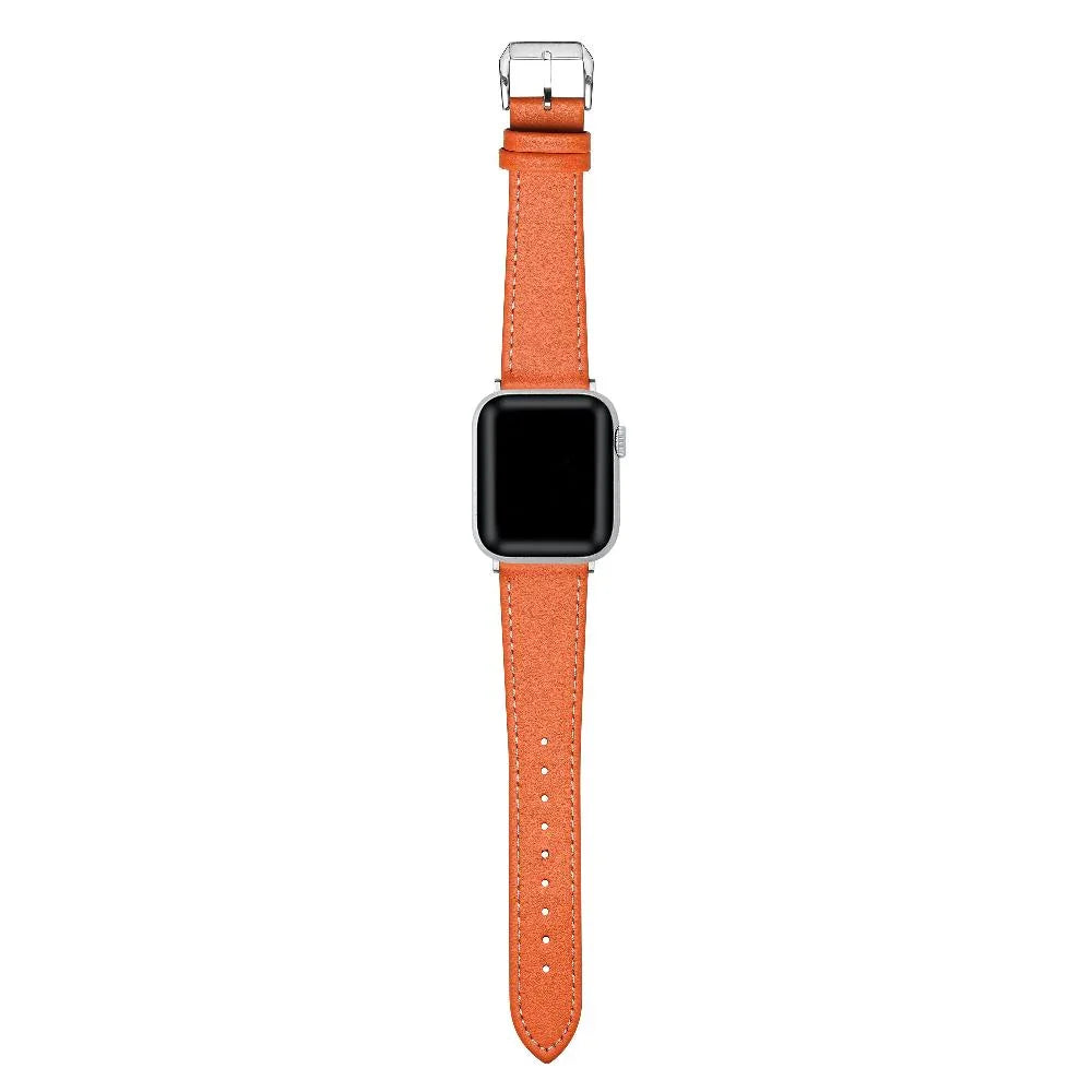 Calf Leather Band for Apple Watch Orange - F