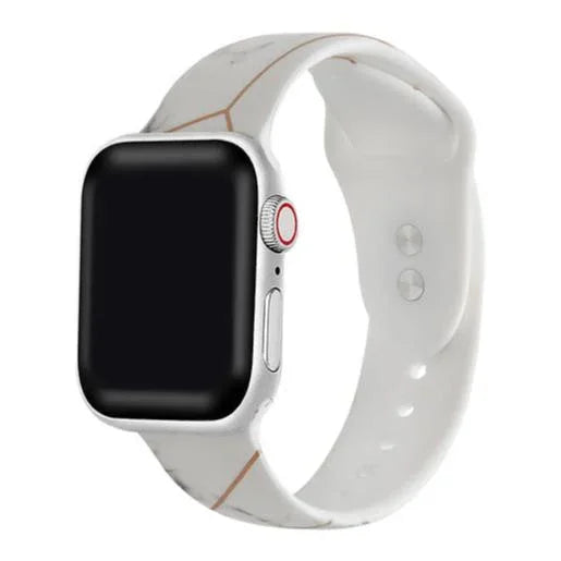Geometric Metallic Marble Print Silicone Apple Watch® Band by Posh Tech 