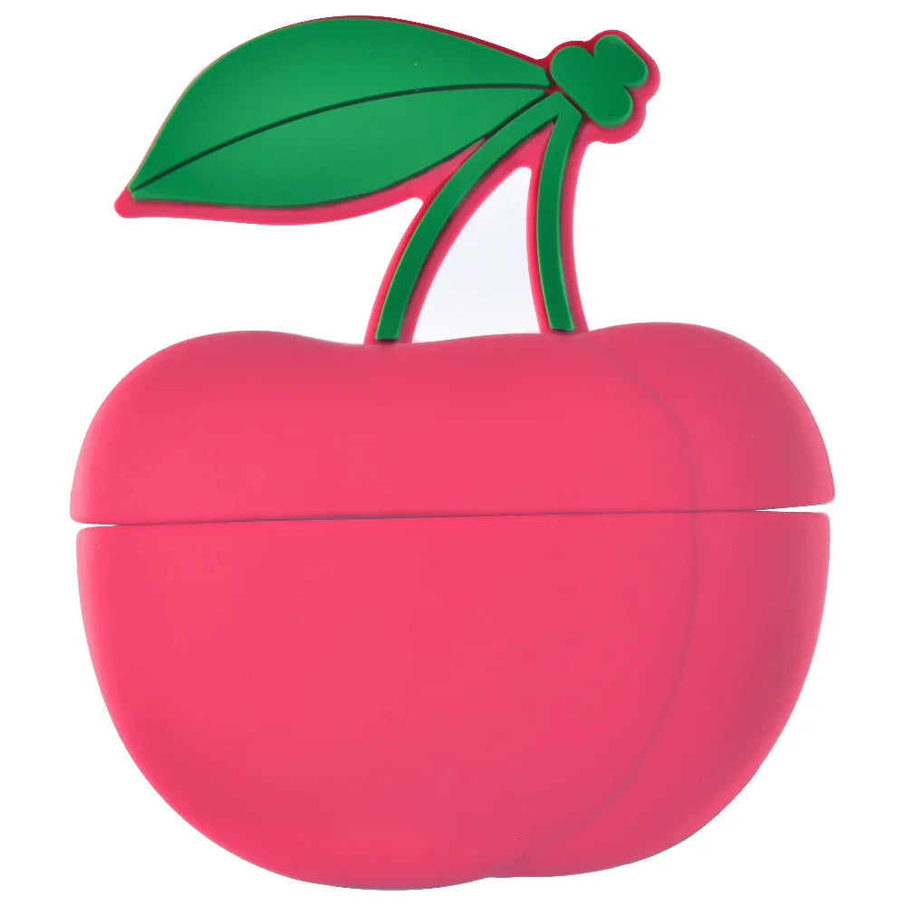 Cherry Stem and Red Silicone Texture Detail on AirPods Pro® Case
