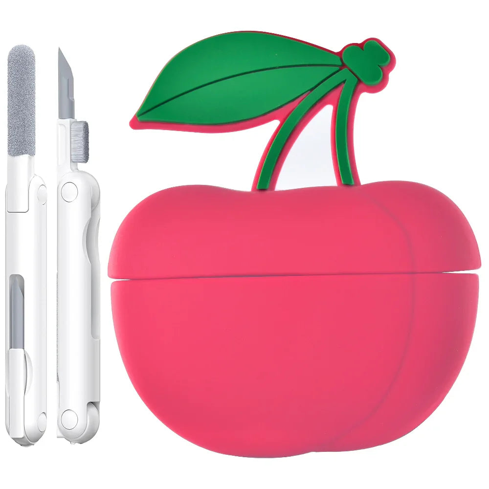 Red Cherry Silicone AirPods Pro® Case with Cleaning Tool