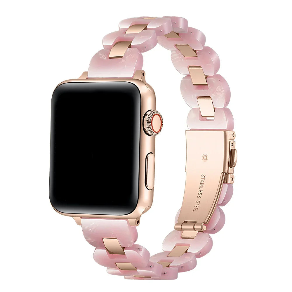 Aria Pink Tortoise Stainless Steel Band for Apple Watch® by Posh Tech
