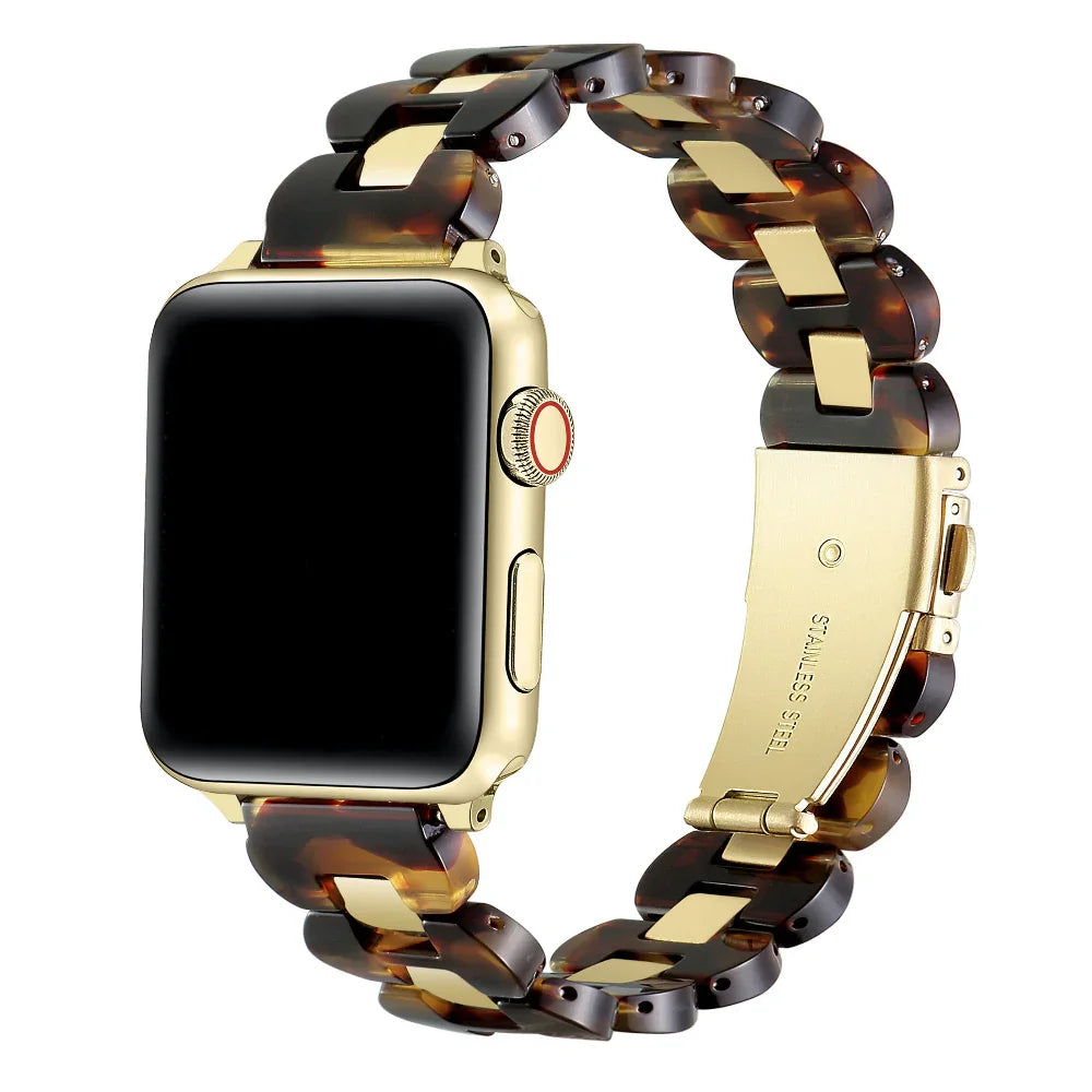 Aria Tortoise Resin Stainless Steel Band for Apple Watch® by Posh Tech