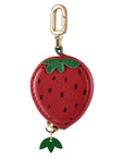 Strawberry AirTag® Bag Charm with Seed Detail and Gold Clasp