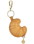 Back View of Croissant Leather AirTag® Bag Charm by Posh Tech