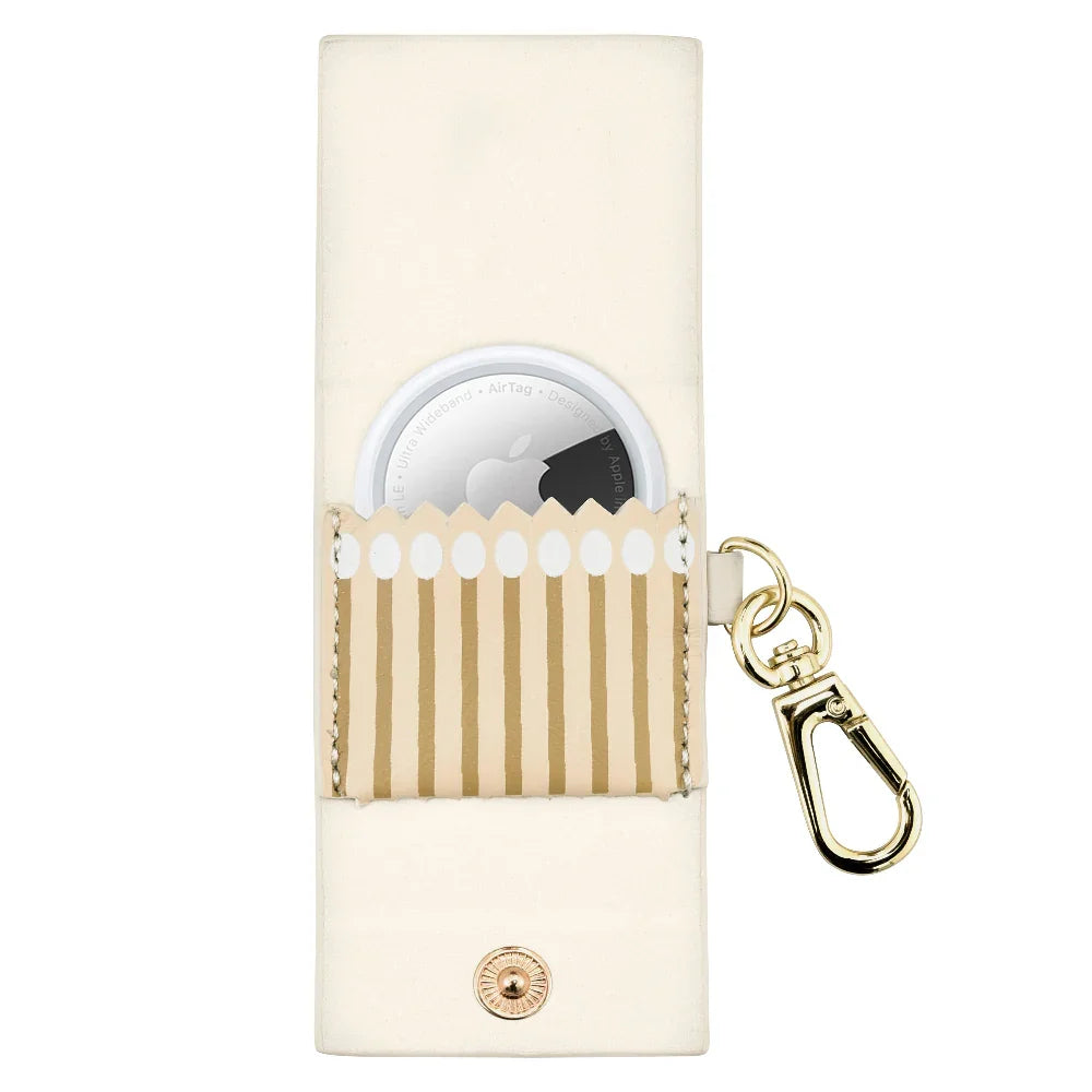 Perfect Match Leather Bag Charm for AirTag® Inside Matches Detail with Tracker 