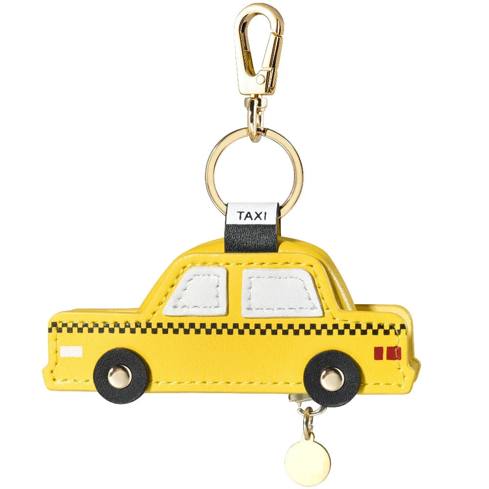 Rear View of Taxi Leather AirTag® Charm by Posh Tech
