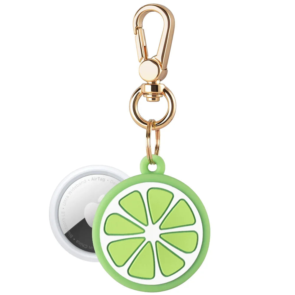 Lime Silicone Bag Charm for AirTag® Keychain by Posh Tech