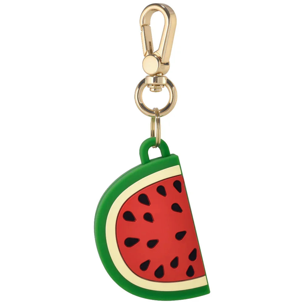 Seed and Rind Texture Detail on Watermelon Silicone AirTag® Bag Charm