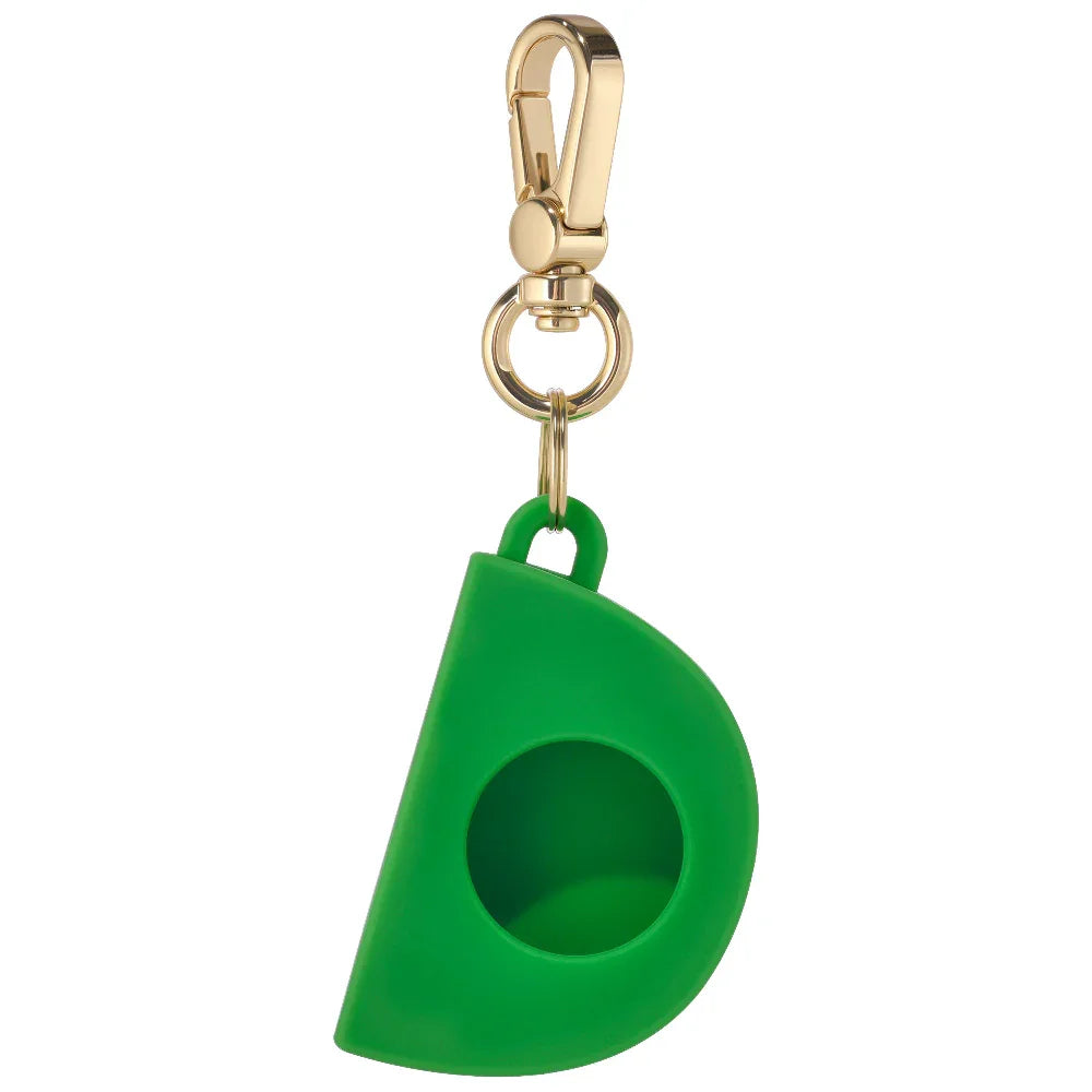 Side Profile of Watermelon Silicone AirTag® Charm Showing Tracker Fit by Posh Tech