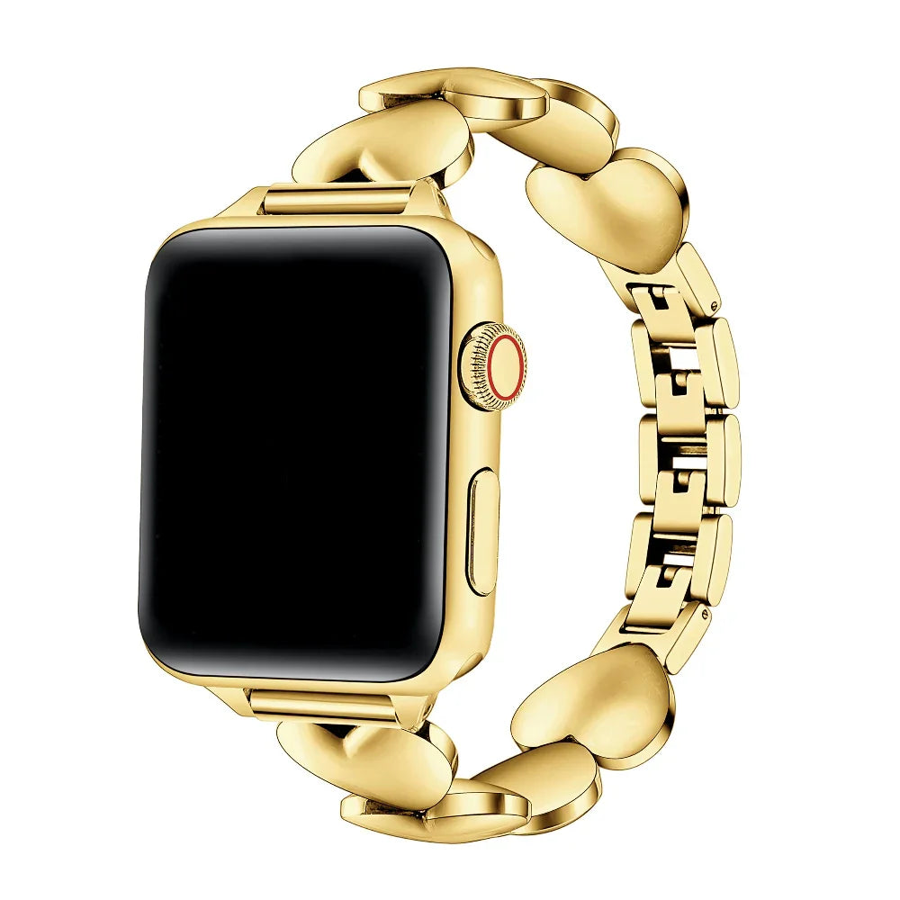 Aphrodite Heart Gold Stainless Steel Band for Apple Watch® by Posh Tech