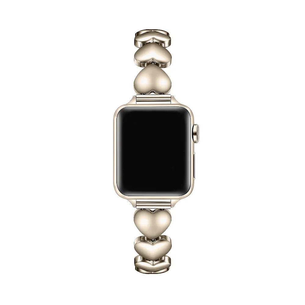 Aphrodite Heart Starburst Stainless Steel Band for Apple Watch® on Wrist