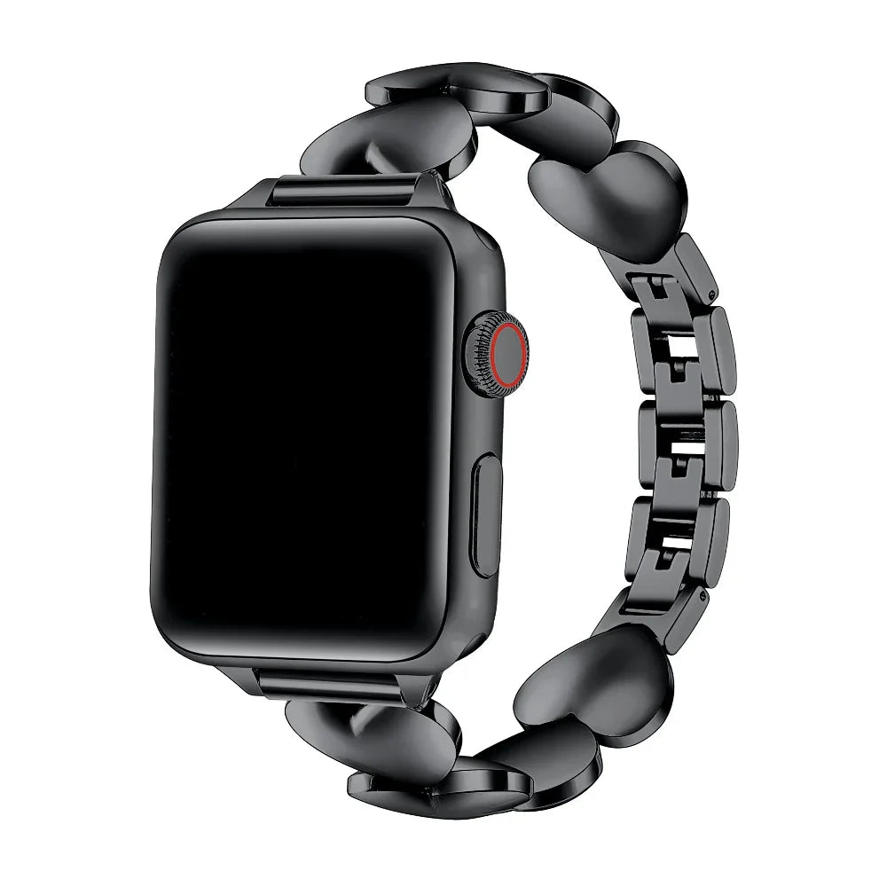 Aphrodite Heart Black Stainless Steel Band for Apple Watch® by Posh Tech