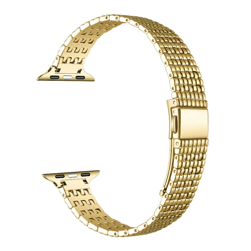 Brooklyn Apple Watch® Band Butterfly Clasp and Link Detail