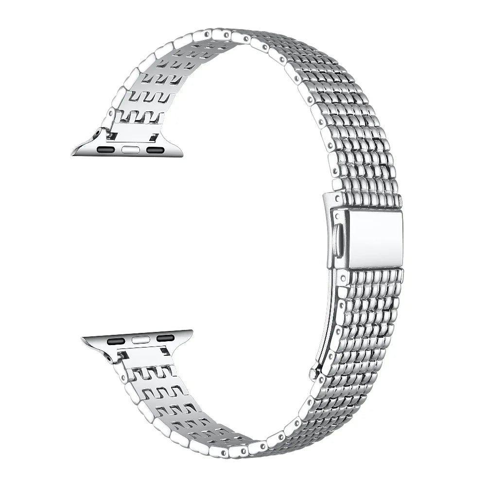 Brooklyn Apple Watch® Band Butterfly Clasp and Link Detail