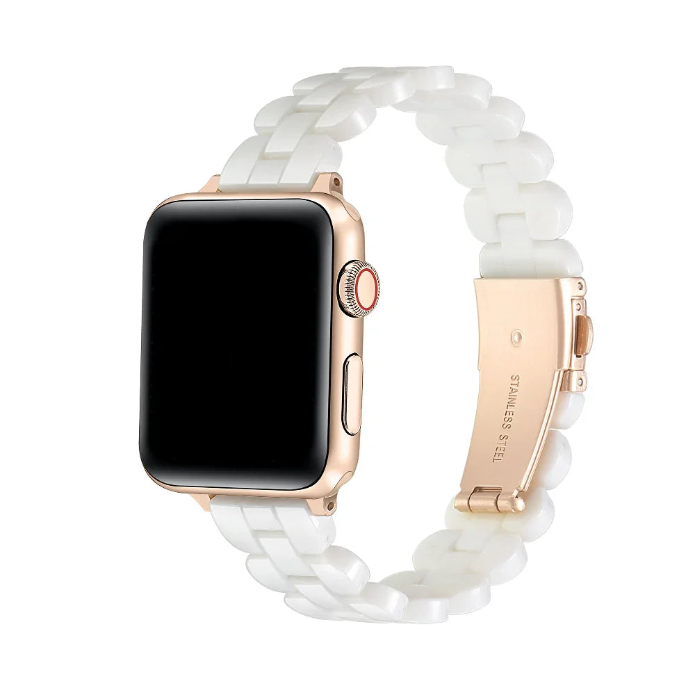 Elle White Tortoise Resin Apple Watch® Band by Posh Tech 