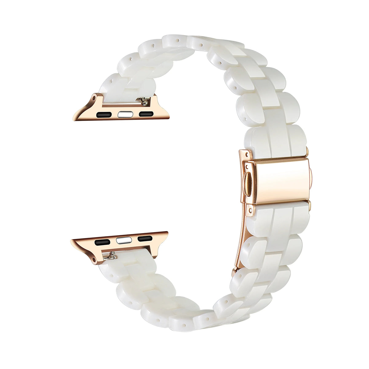 White Tortoise Resin Apple Watch® Band with Closure