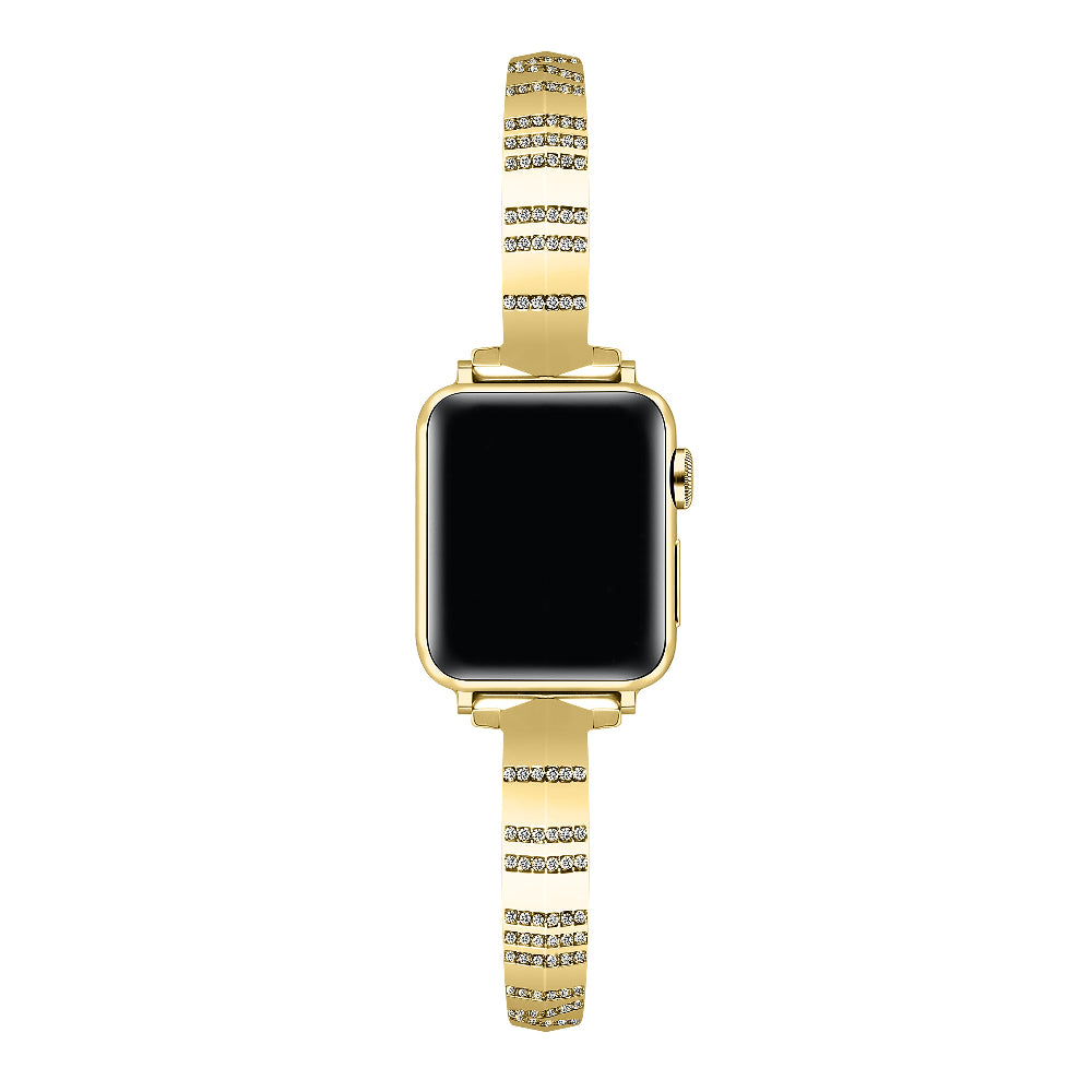 Eclipse Gold Metal Band for Apple Watch® on Wrist by Posh Tech