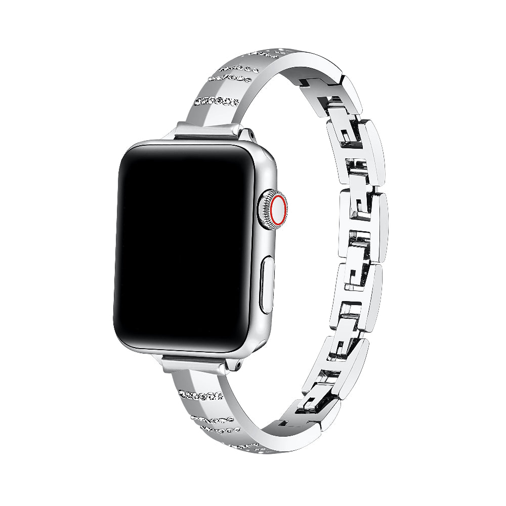 Eclipse Rhinestone Silver Metal Apple Watch® Band by Posh Tech 
