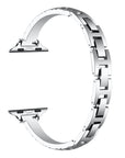 Eclipse Silver Metal Apple Watch® Band Close-Up of Polished Links