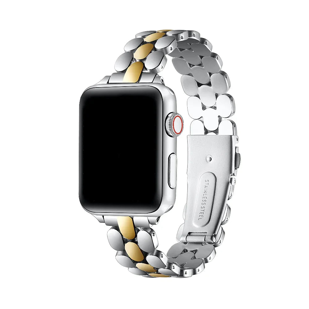 Emery Two-Tone Silver and Gold Stainless Steel Apple Watch® Band by Posh Tech 