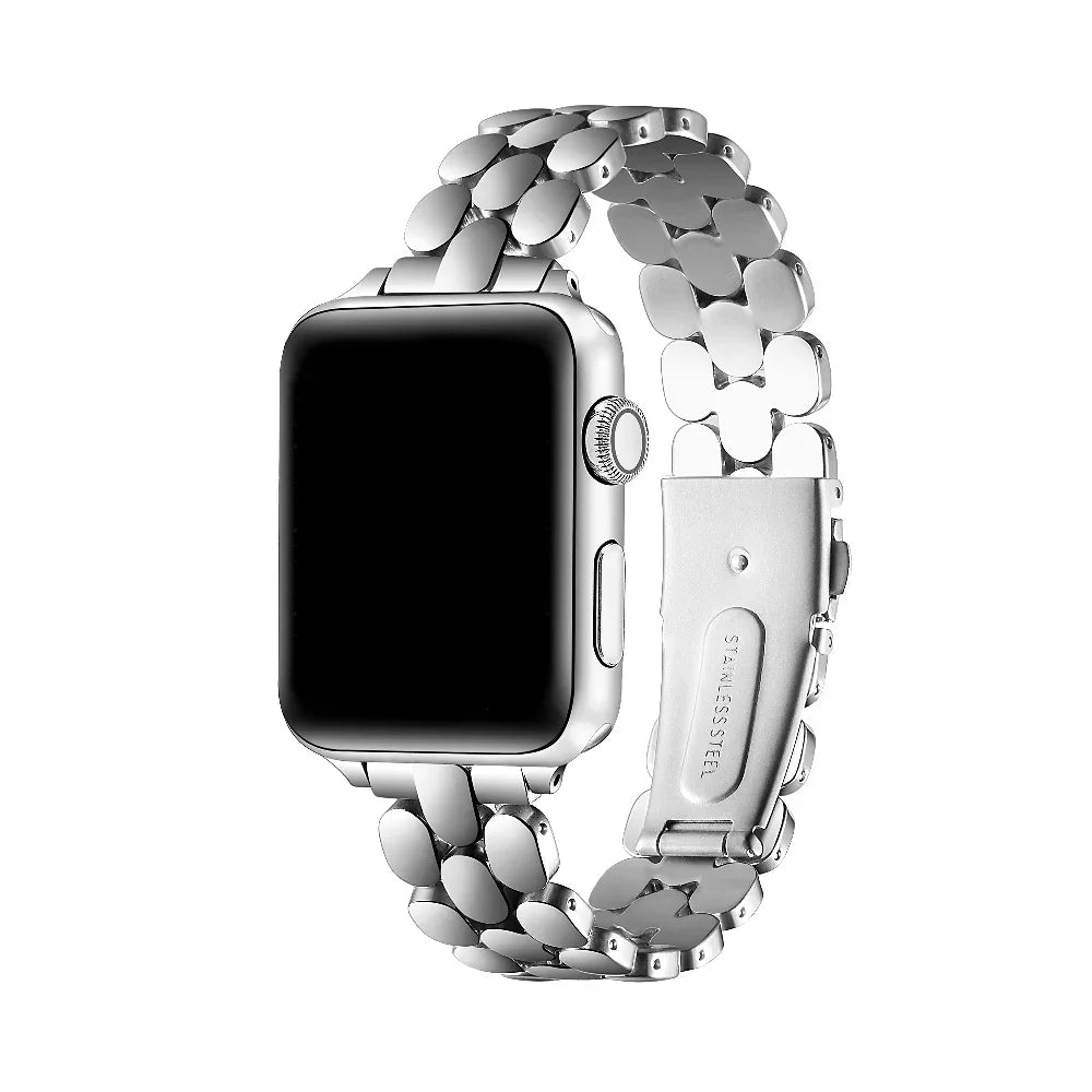 Emery Silver Stainless Steel Apple Watch® Band by Posh Tech 