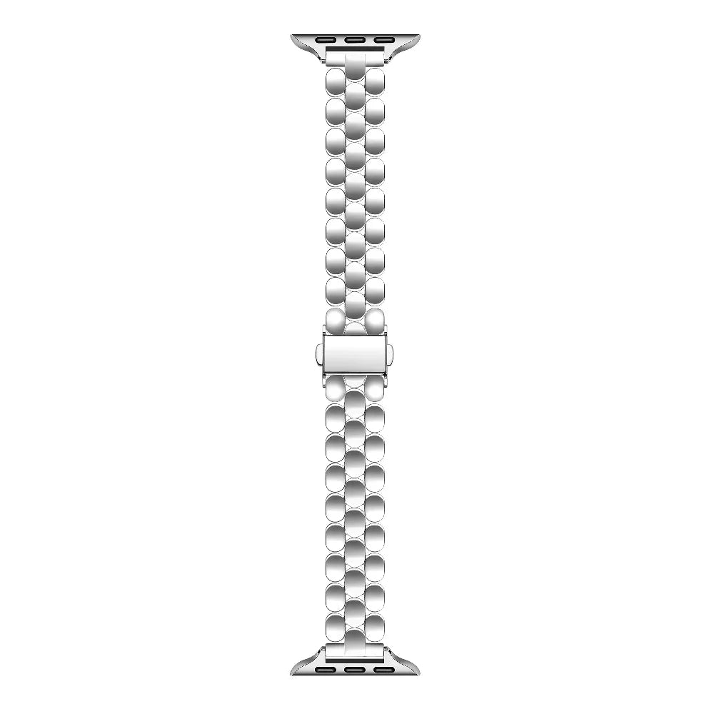Emery Stainless Steel Band for Apple Watch® Laid Flat Close Up of Link Detail